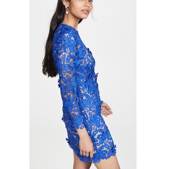 Self Portrait 🔥Navy Blue 3D Lily Lace Mini